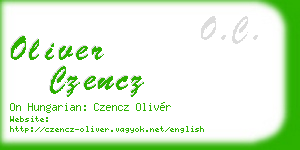 oliver czencz business card